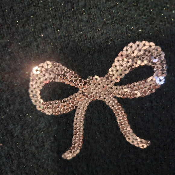 🍁 The Children's Place Green Dress with Silver Bows - Picture 2 of 3